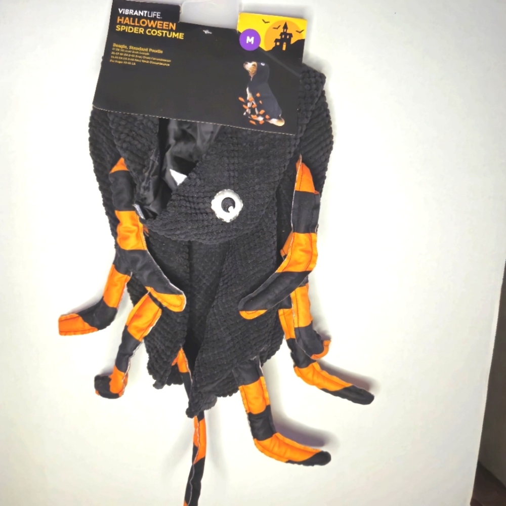 VIBRANT LIFE HALLOWEEN SPIDER COSTUME DOG BEAGLE, STANDARD POODLE SIZE MEDIUM